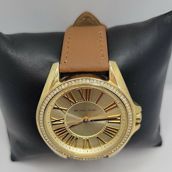 MICHAEL KORS MK2394 Women's Brown Leather Analog Dial Quartz Wrist Watch AM519 - Picture 5 of 11